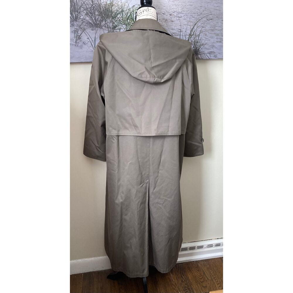 Vintage 1980's classic brown London Fog trench coat, zip out wool lining, sz 14 - Picture 8 of 14